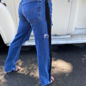 Vintage Levis with beaded fringes